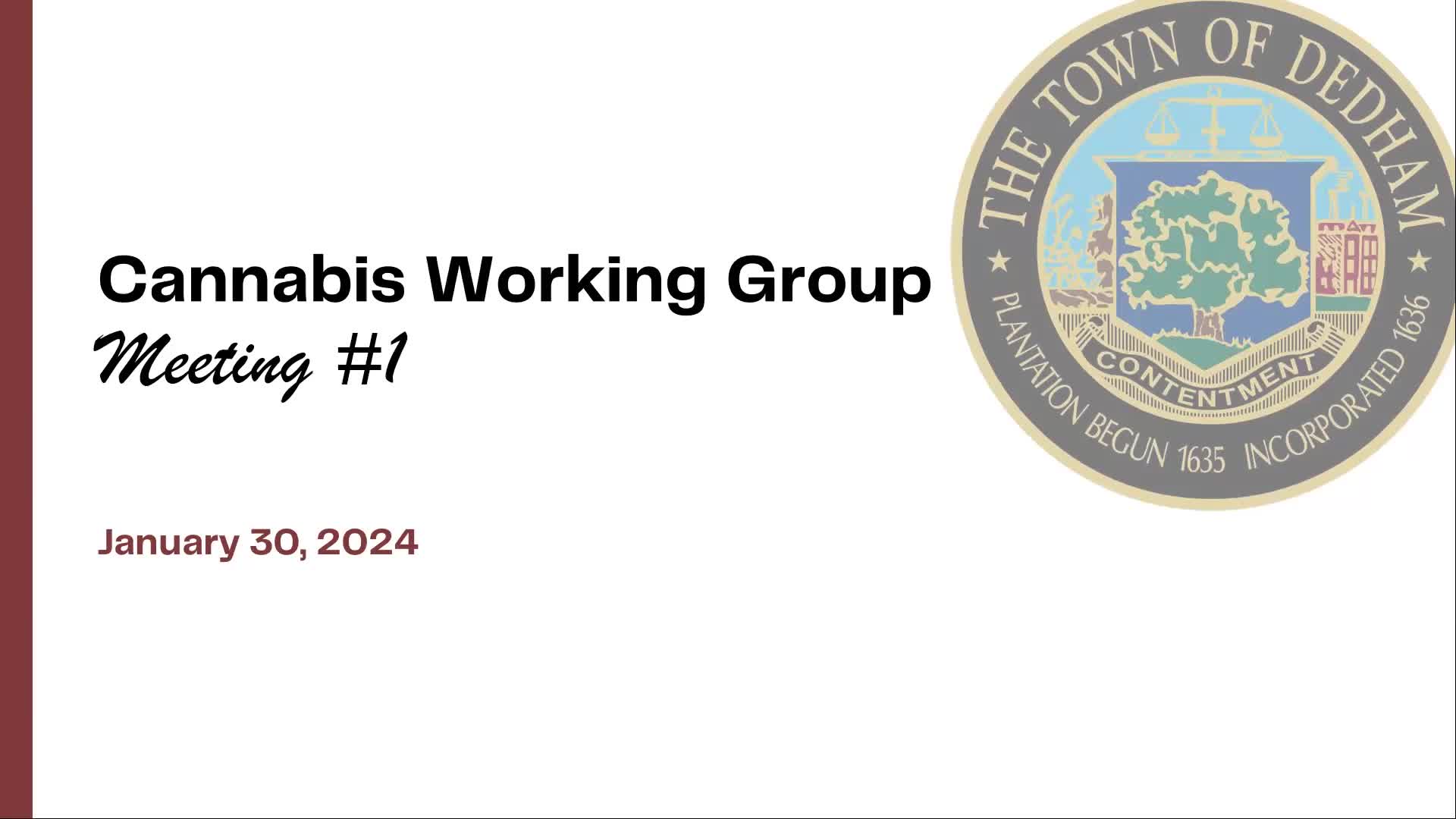 Thumbnail image for Cannabis Working Group-Meeting One-January 30, 2024