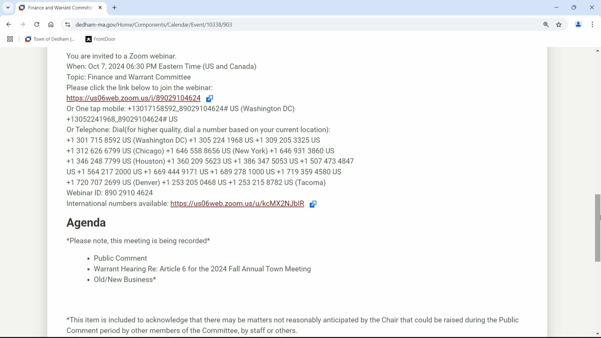 Thumbnail image for LIVE! FINANCE AND WARRANT-October 7, 2024