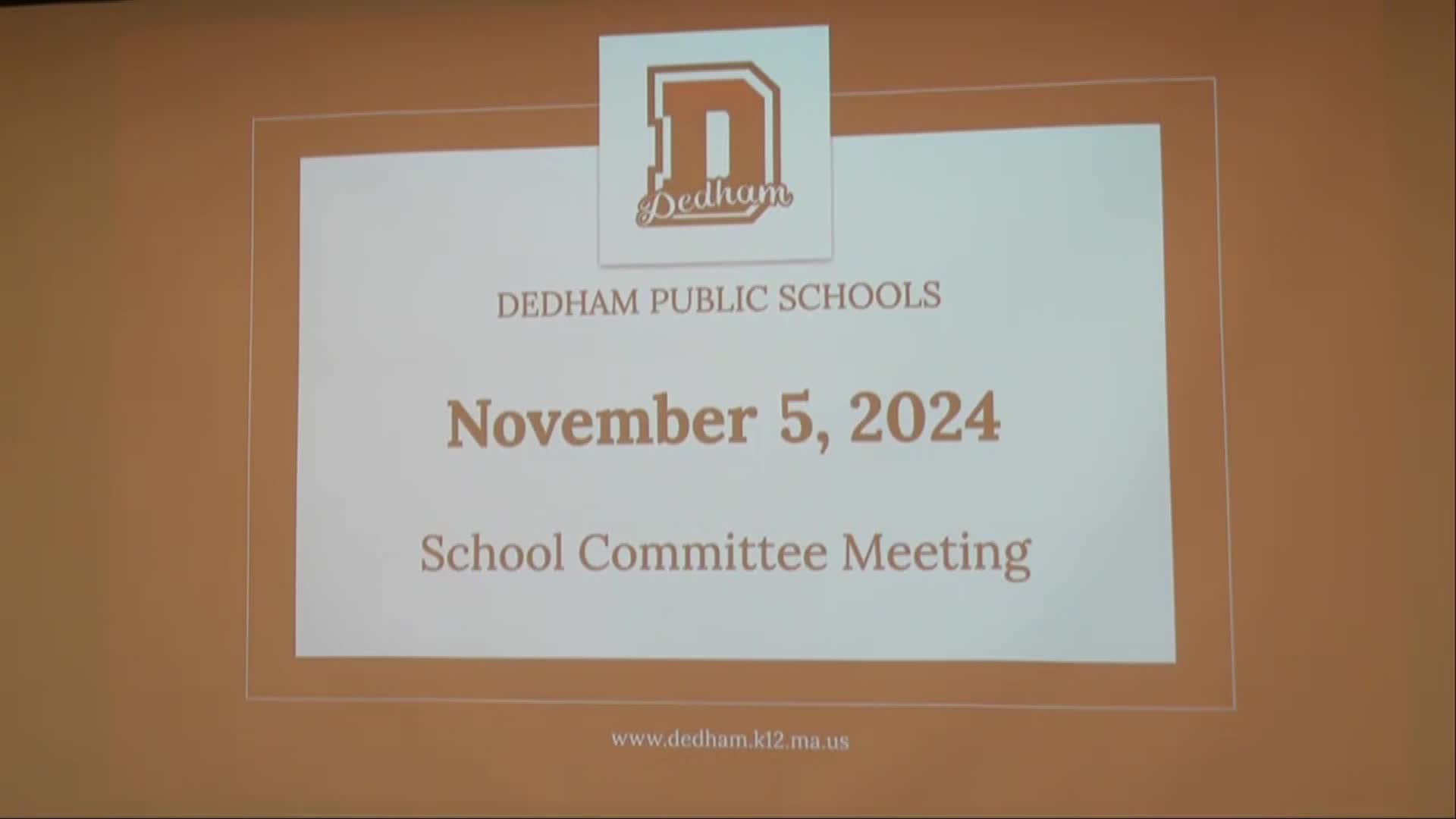 Thumbnail image for LIVE! SCHOOL COMMITTEE - November 5, 2024