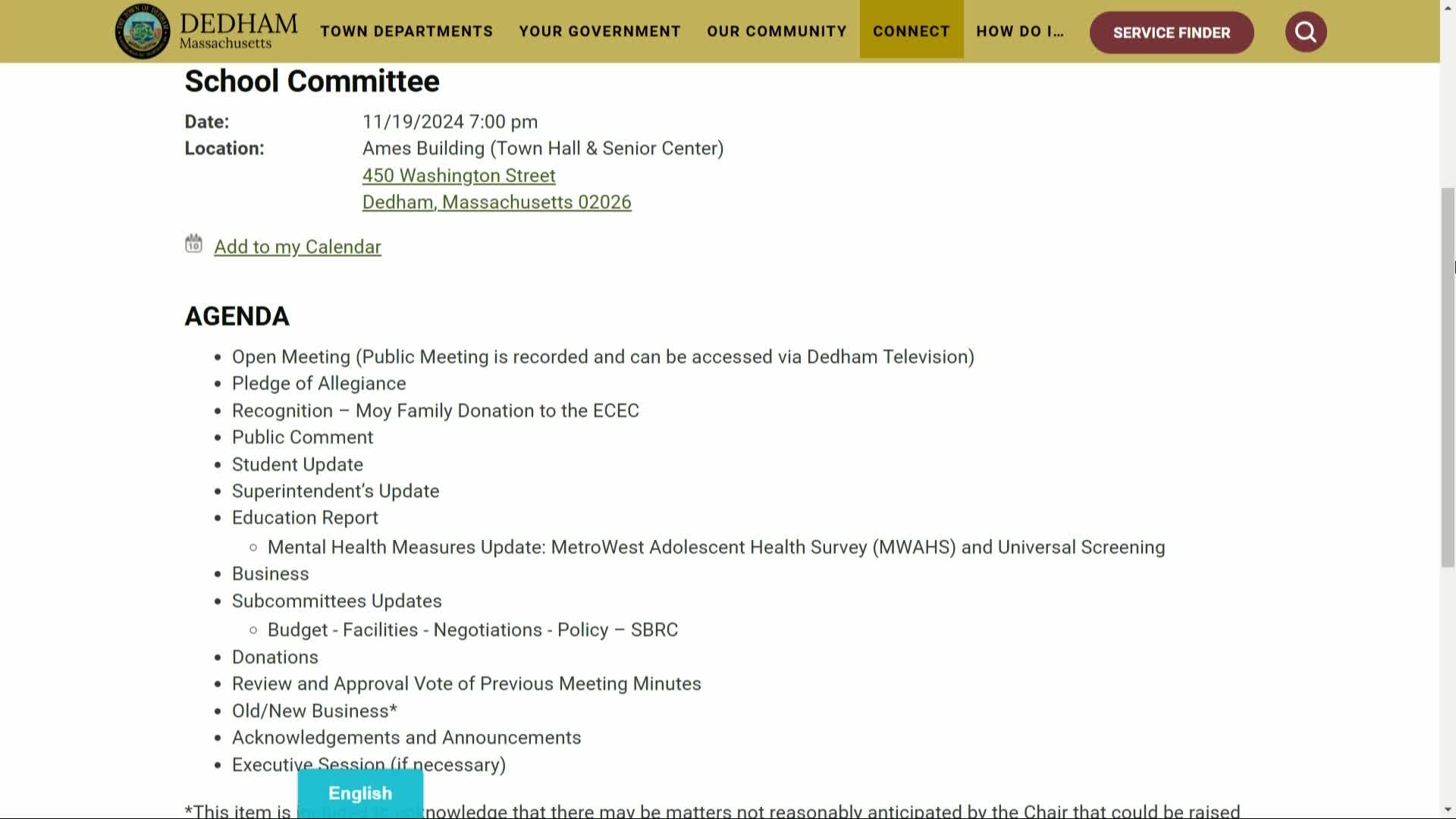 Thumbnail image for LIVE! School Committee- November 19, 2024
