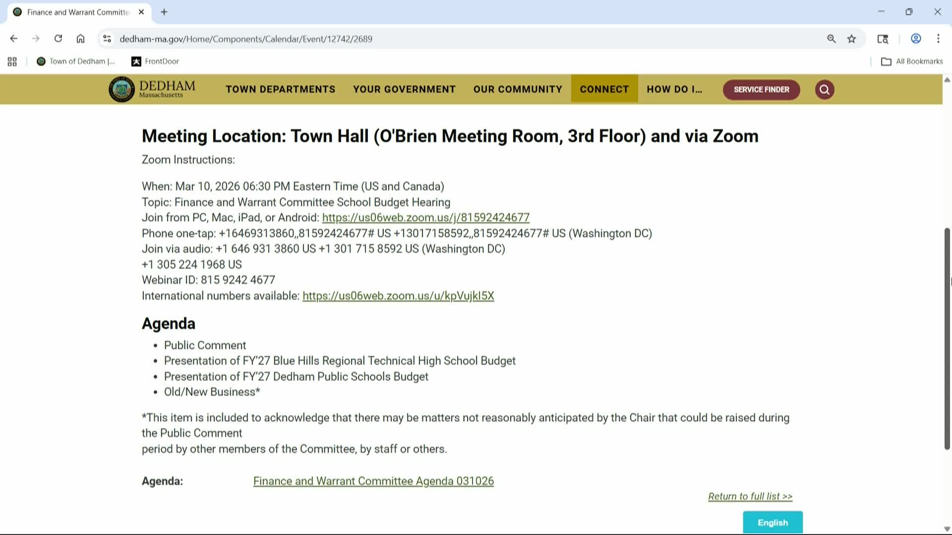 LIVE! FINANCE AND WARRANT - March 10,2026